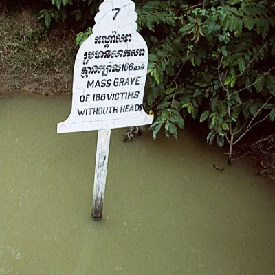 A mass grave at Choeung Ek
