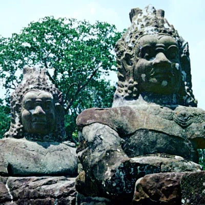 Gods holding a naga
