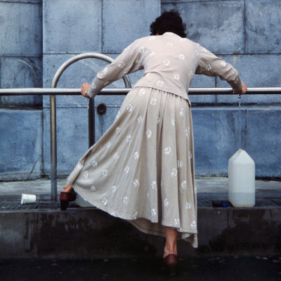 Filling containers with Holy Water, Lourdes, 1998