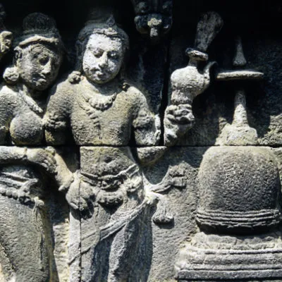 A husband and wife, Borobudur