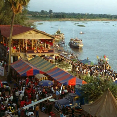 View from my hotel room during the Boat Race Festival, Vientiane