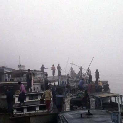 Boats at Mandalay, early morning