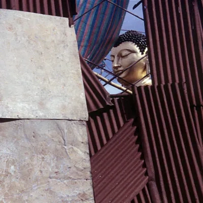 A Buddha being renovated, Colombo