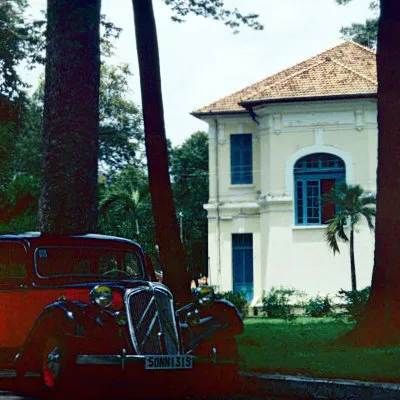 Colonial house and car, Ho Chi Minh City