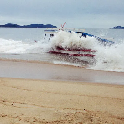 Boat beached by a storm, Nha Trang