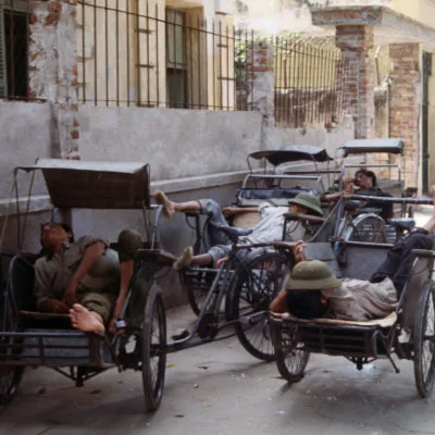 Sleeping cyclo men, Hanoi